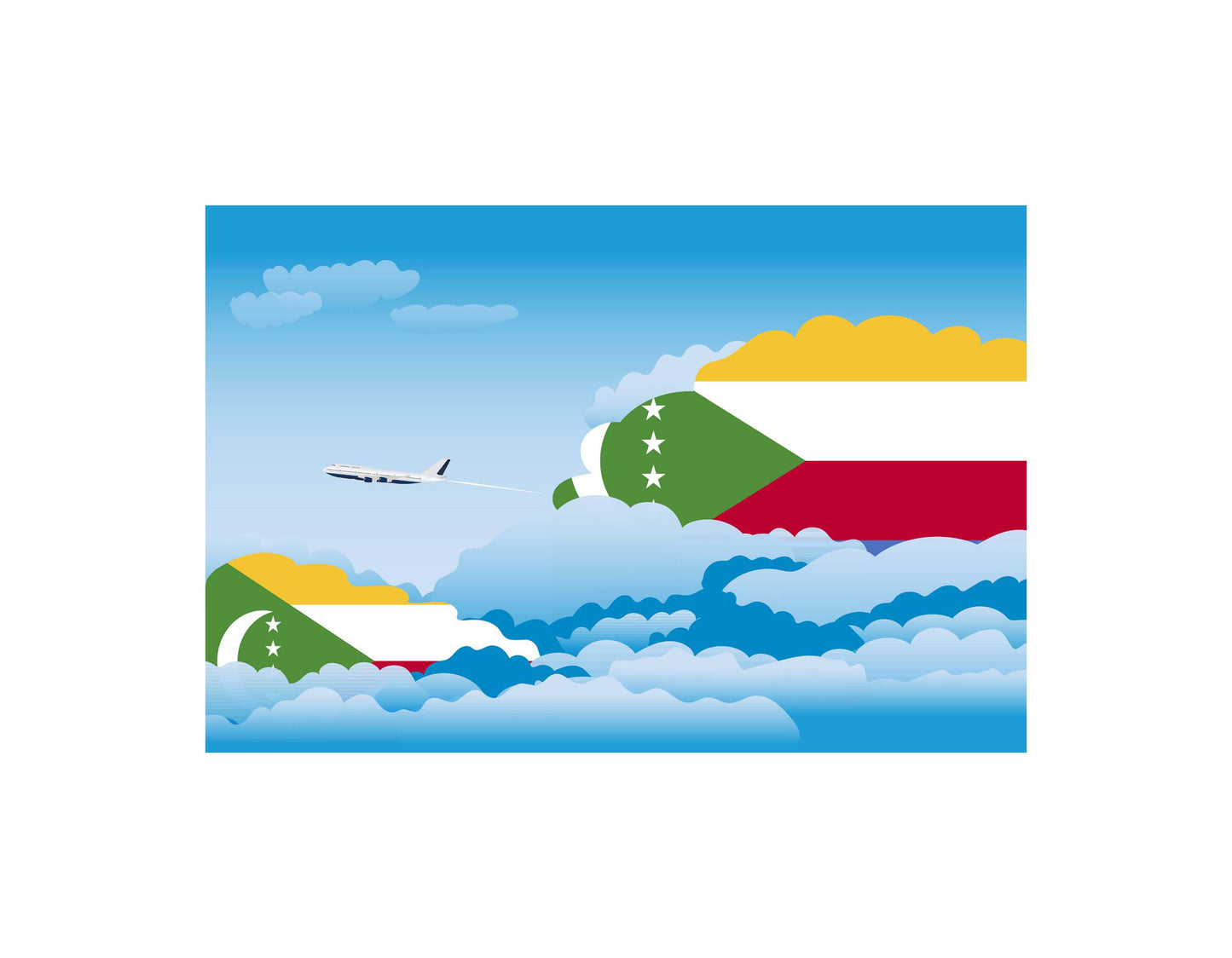 Comoros Day Clouds Blanket Throw