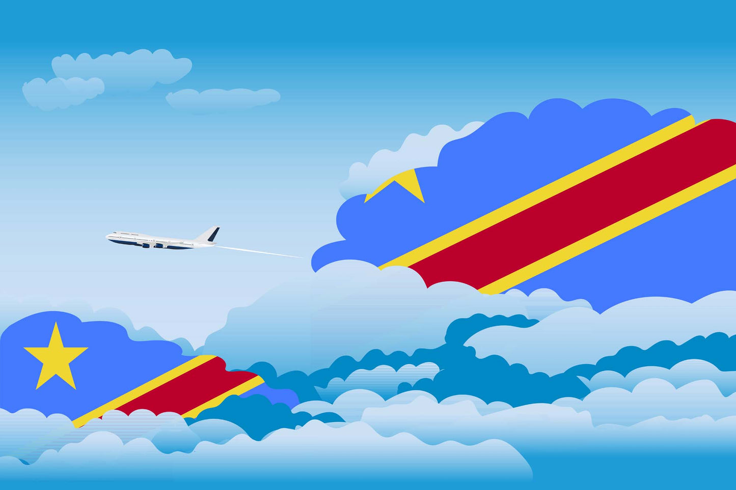 Congo Democratic Republic of the Day Clouds Blanket Throw