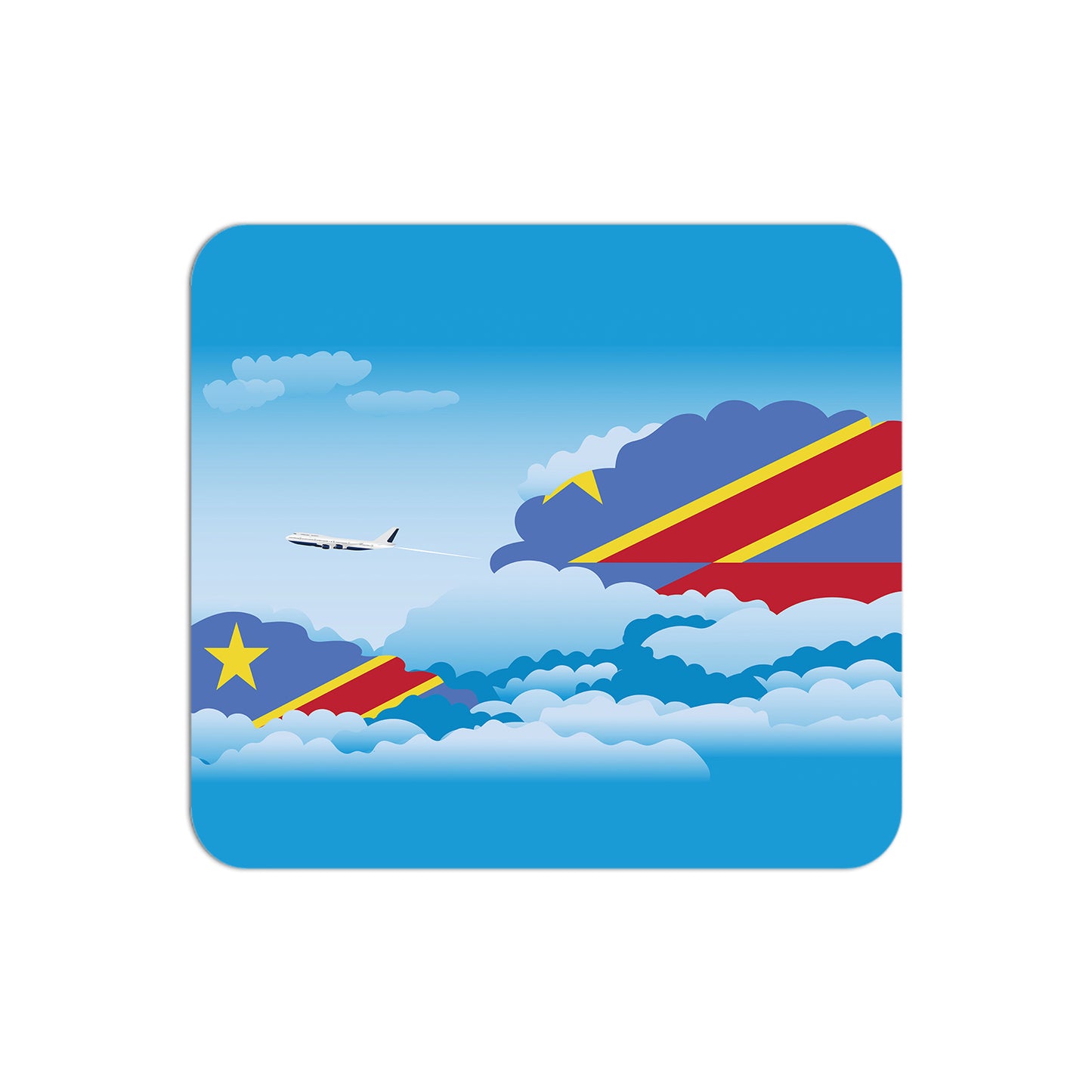 Congo Democratic Republic of the Airplane Airport Flight Day Clouds Mousepad 