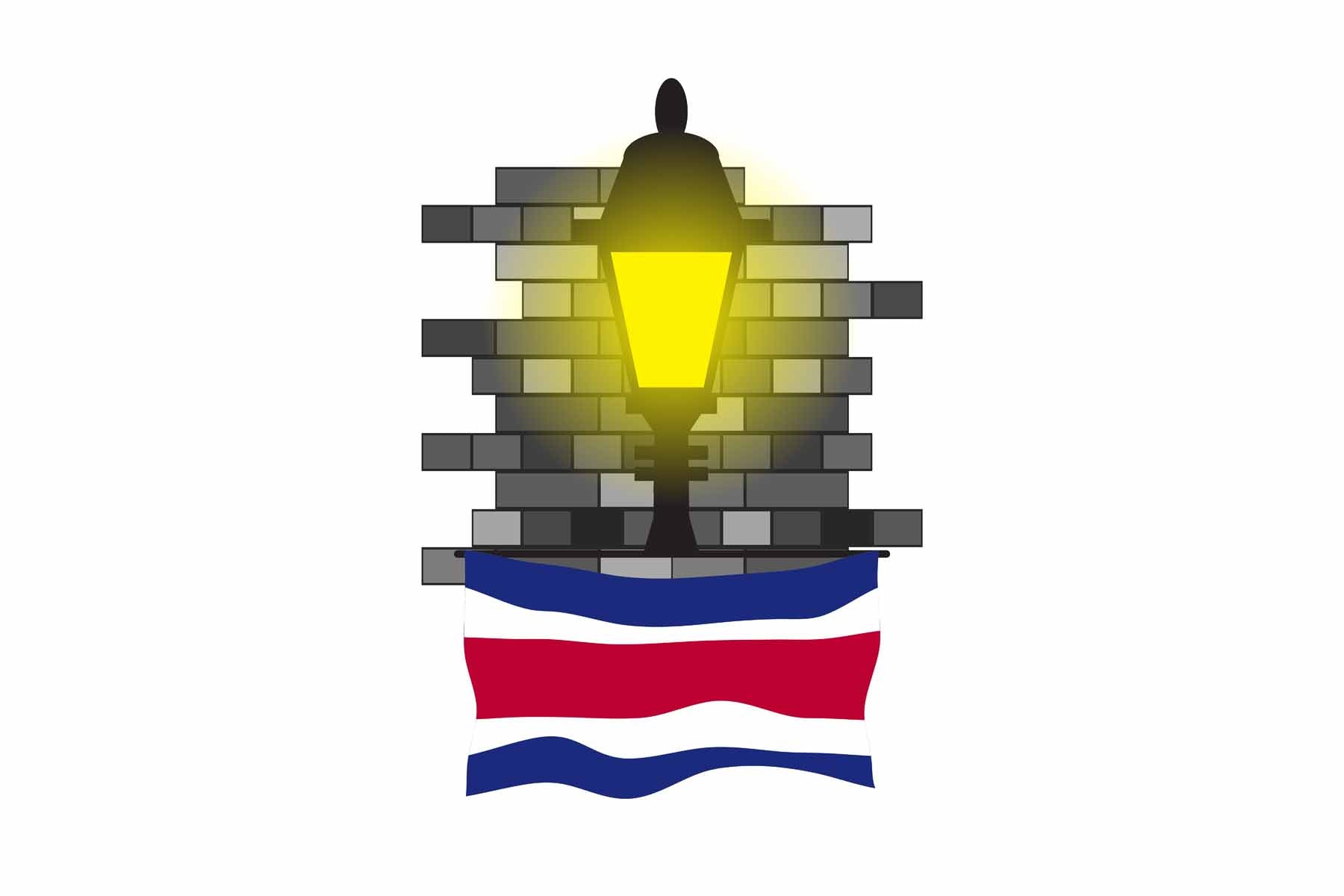 Costa Rica Street Lamp Bricks Fridge Magnet