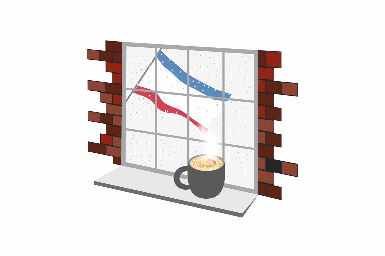 Crimea Coffee Rain Window Fridge Magnet