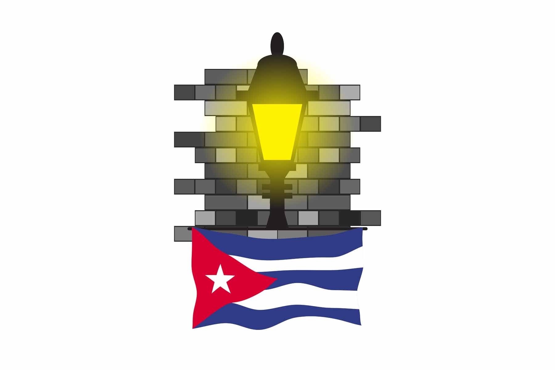 Cuba Street Lamp Bricks Fridge Magnet