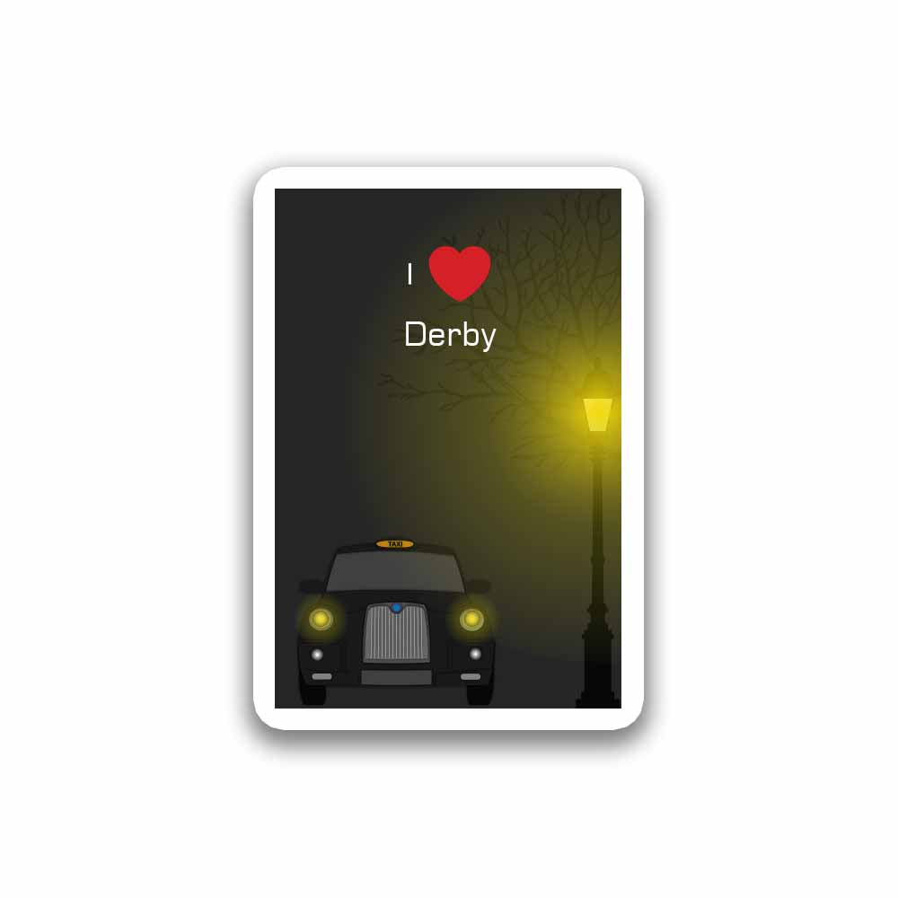 Derby Taxi Black Fridge Magnet