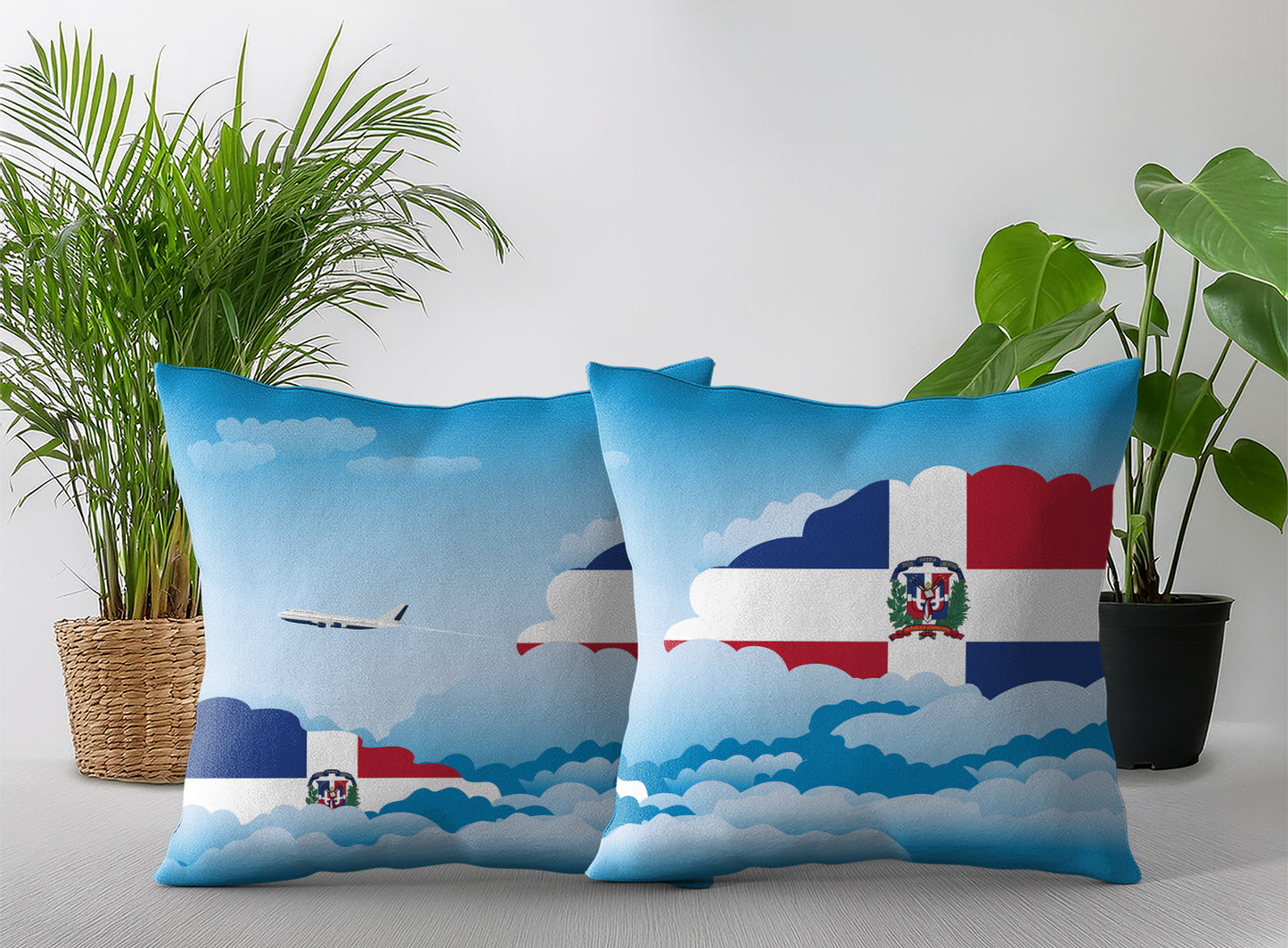 Dominican Republic Day Clouds Pillow Case and Pillow Throw