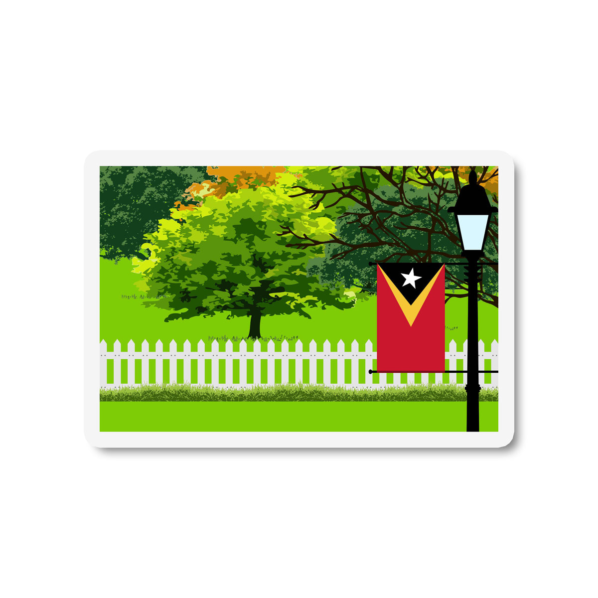 East Timor Trees Street Lamp Fridge Magnet