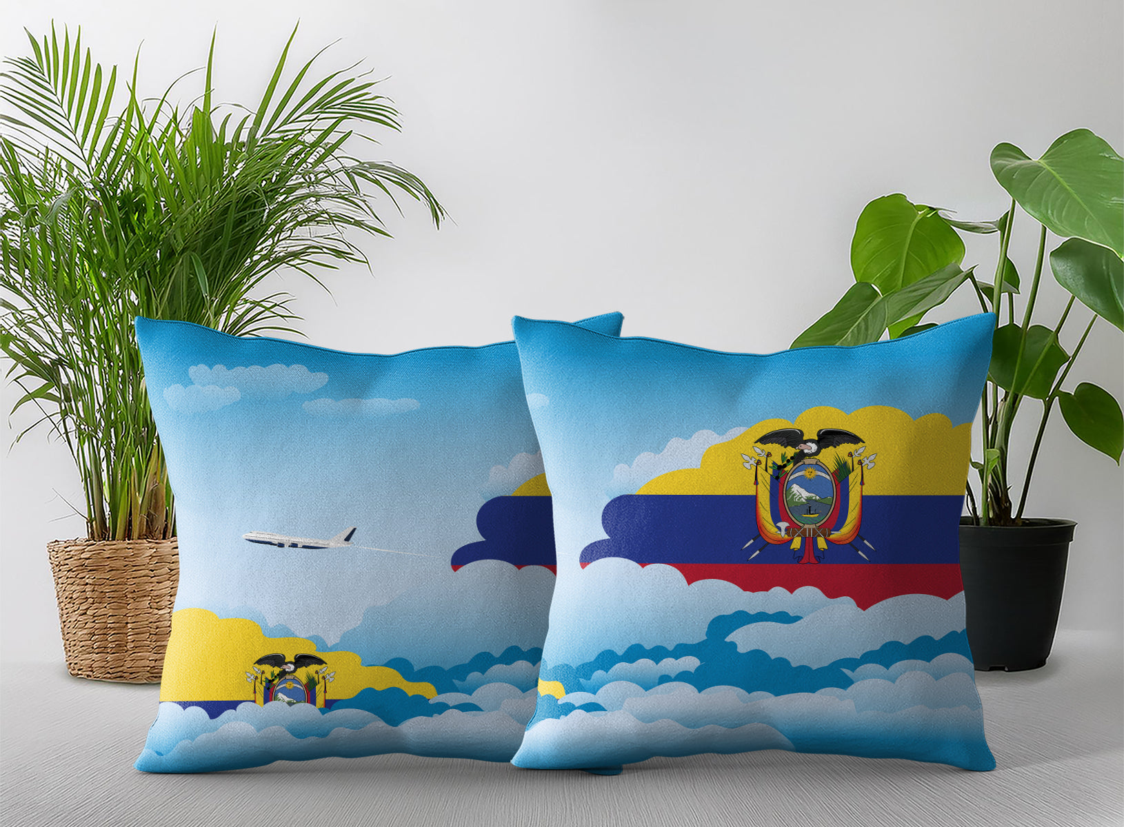 Ecuador Day Clouds Pillow Case and Pillow Throw