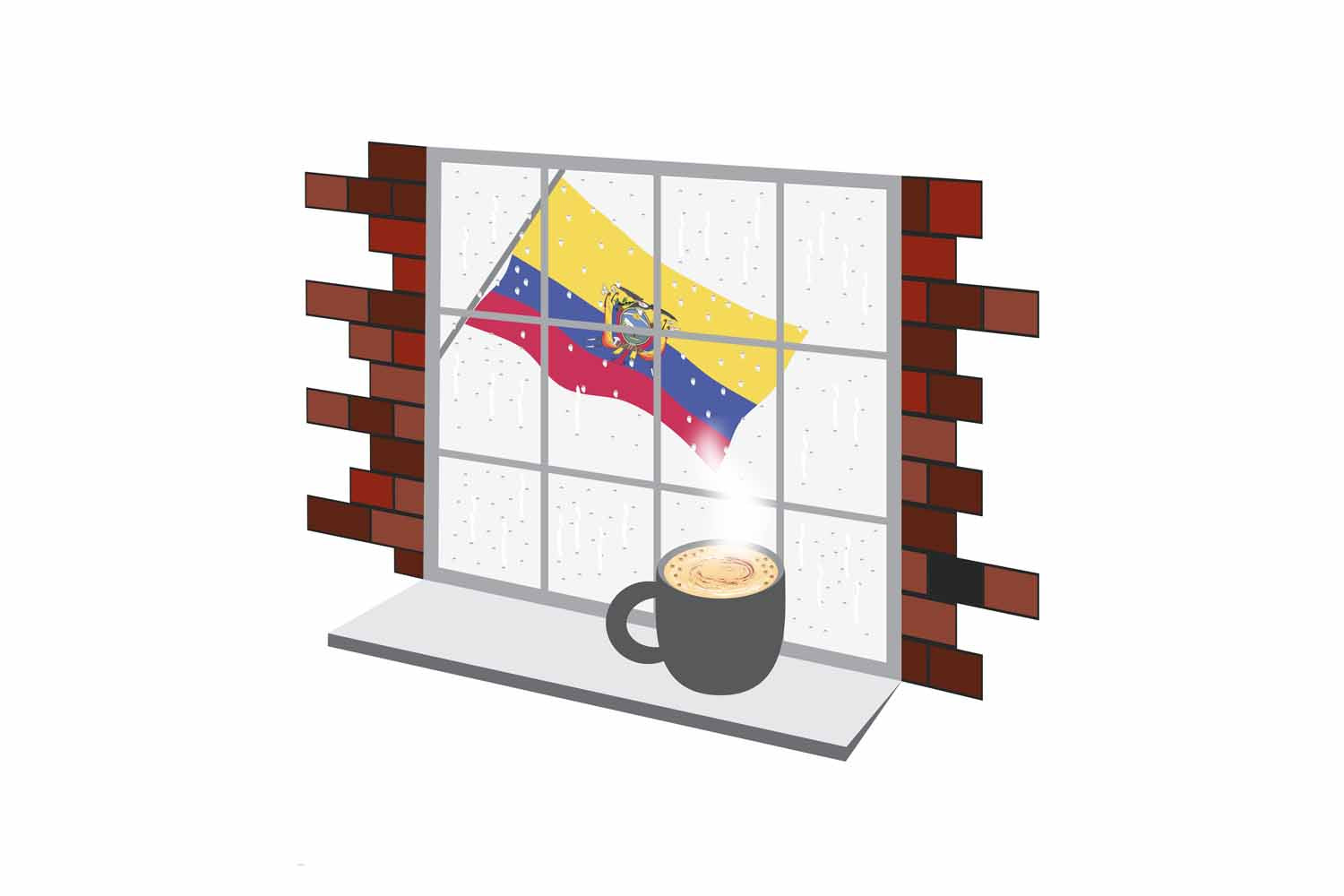 Ecuador Coffee Rain Window Sticker