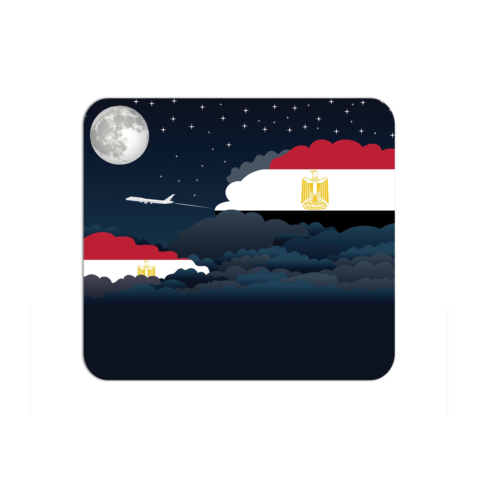 Egypt Airplane Airport Flight Night Clouds Mousepad 