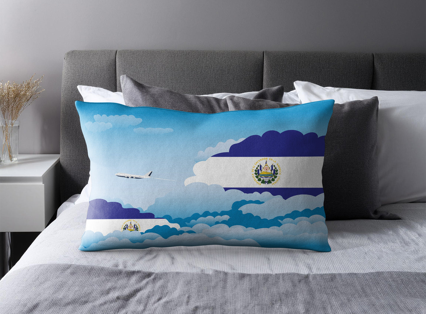 El Salvador Day Clouds Pillow Case and Pillow Throw