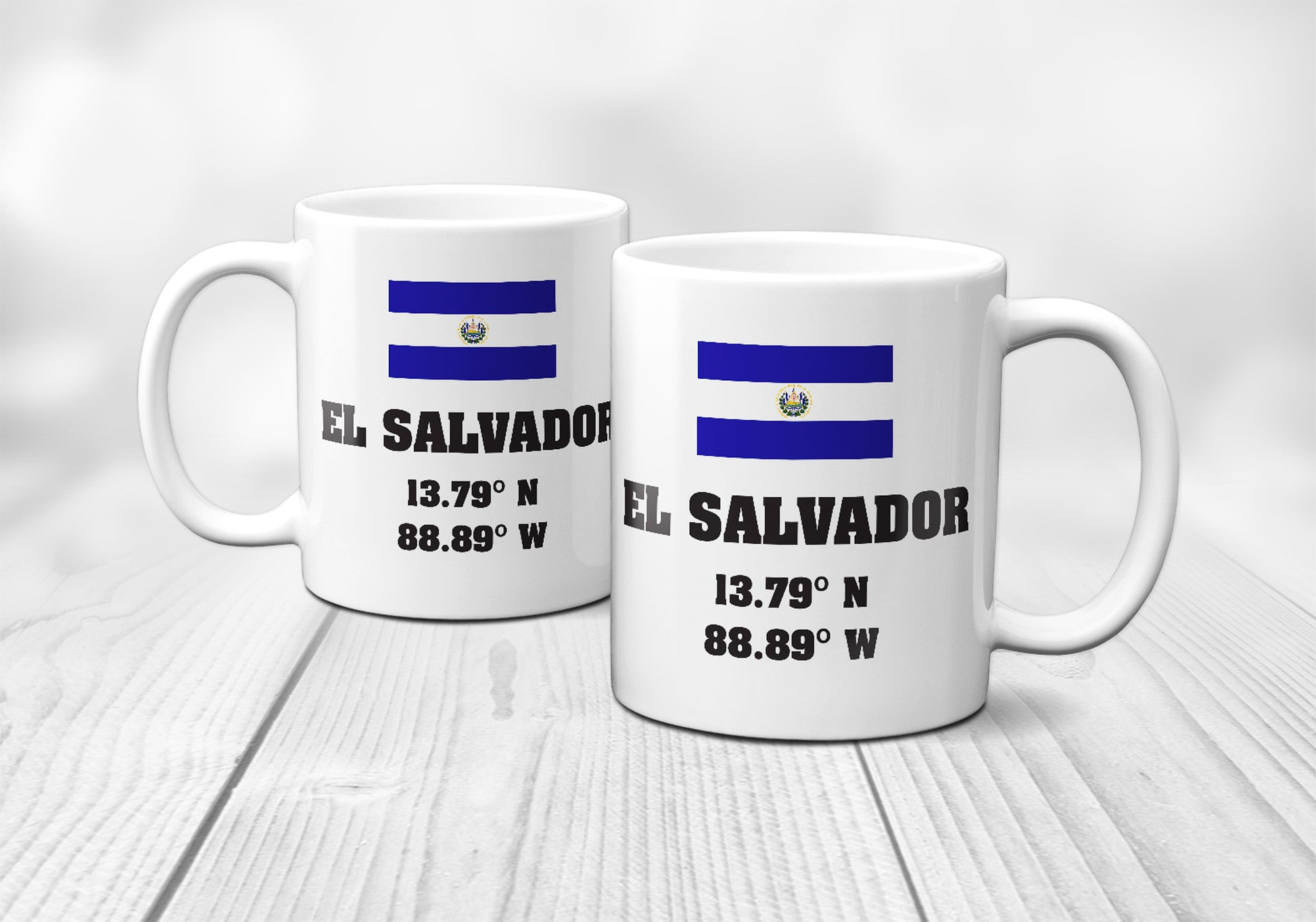 El Salvador Laitutude Longitude Mug