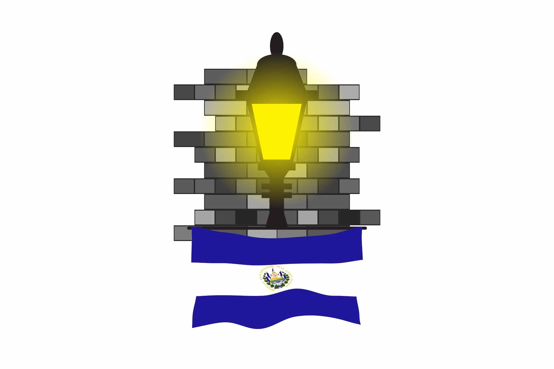 El Salvador Street Lamp Bricks Fridge Magnet