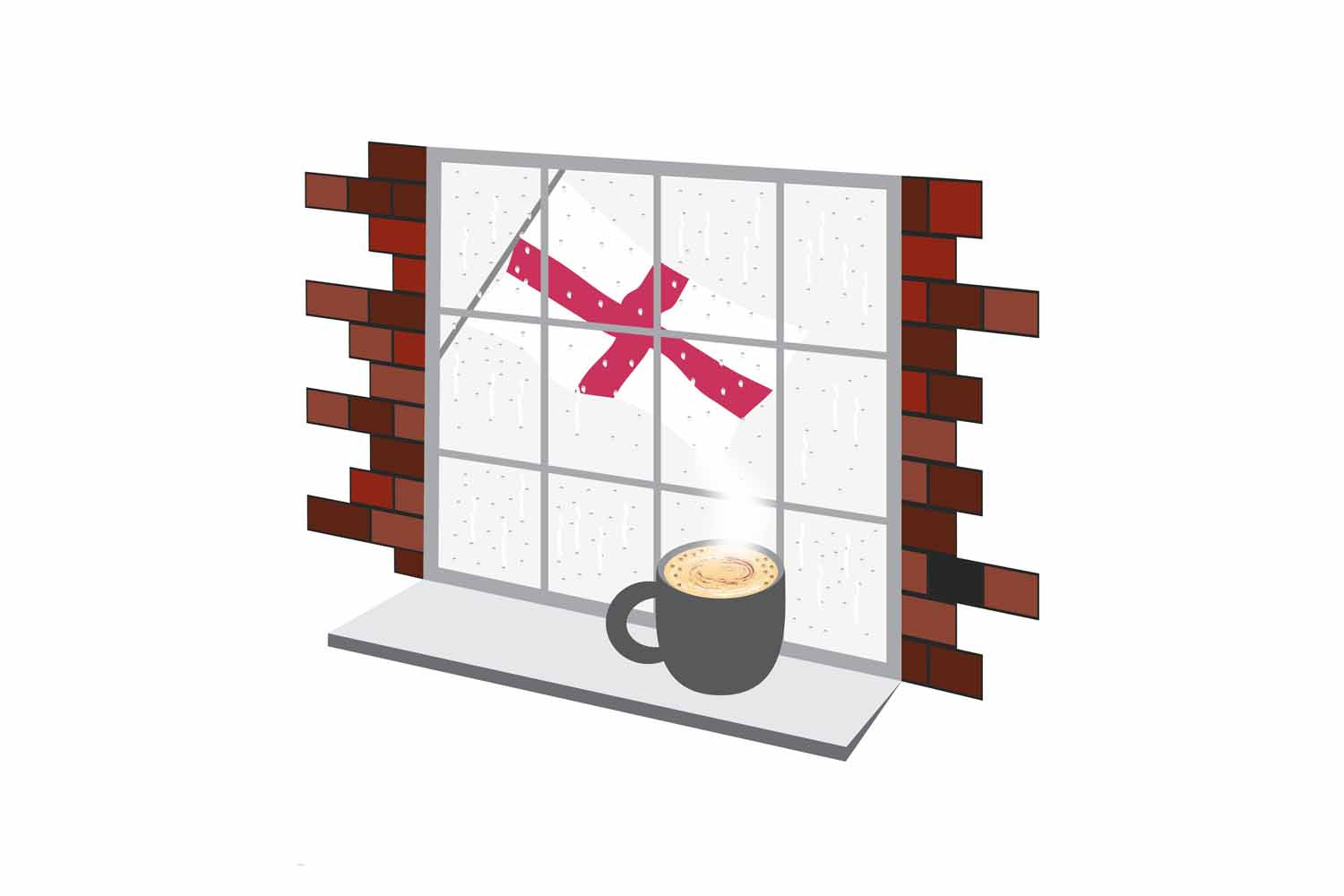 England Coffee Rain Window Fridge Magnet