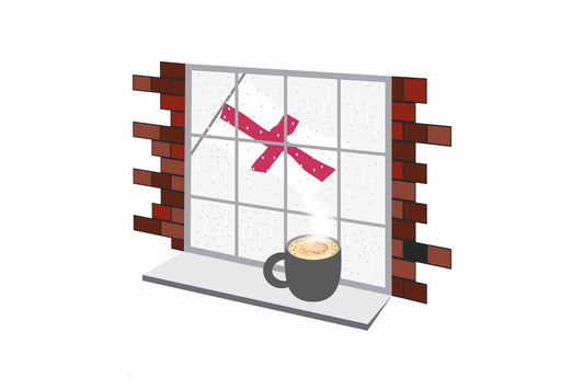 England Coffee Rain Window Fridge Magnet