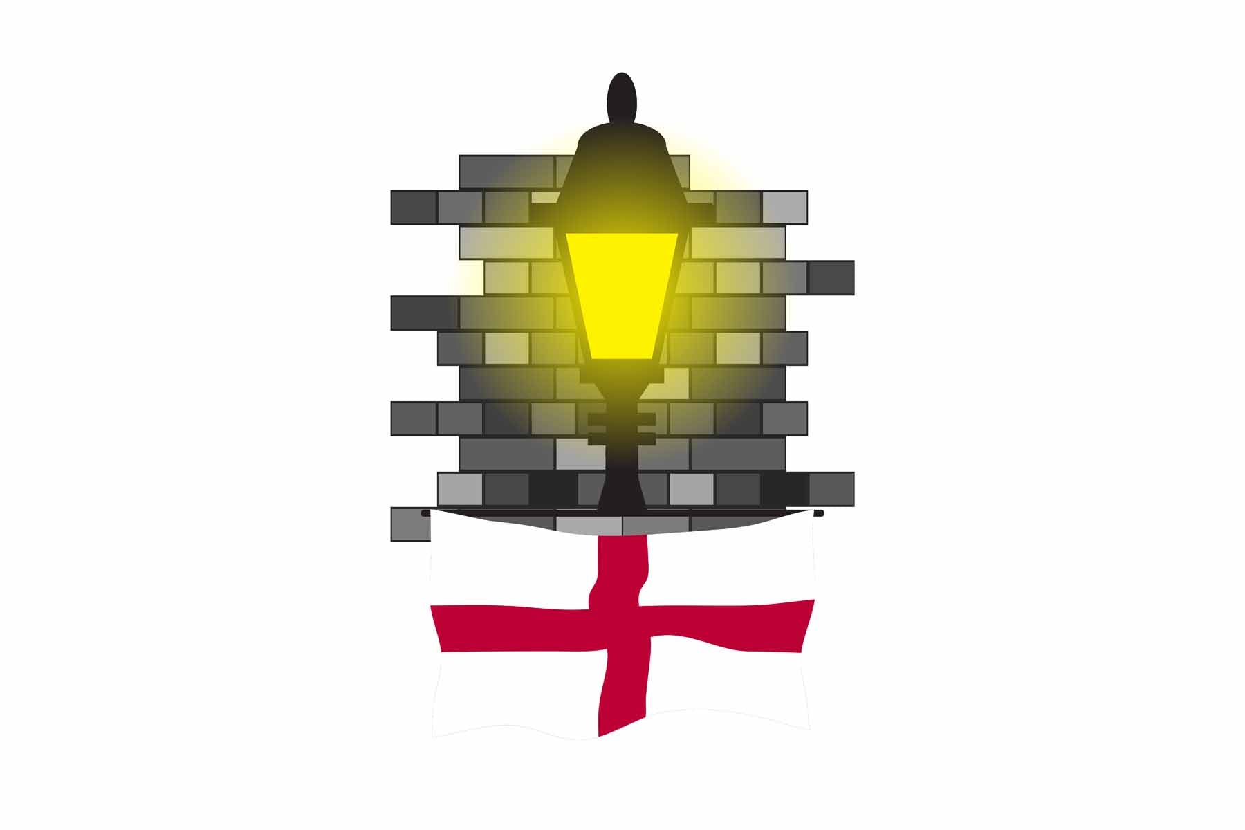 England Street Lamp Bricks Fridge Magnet