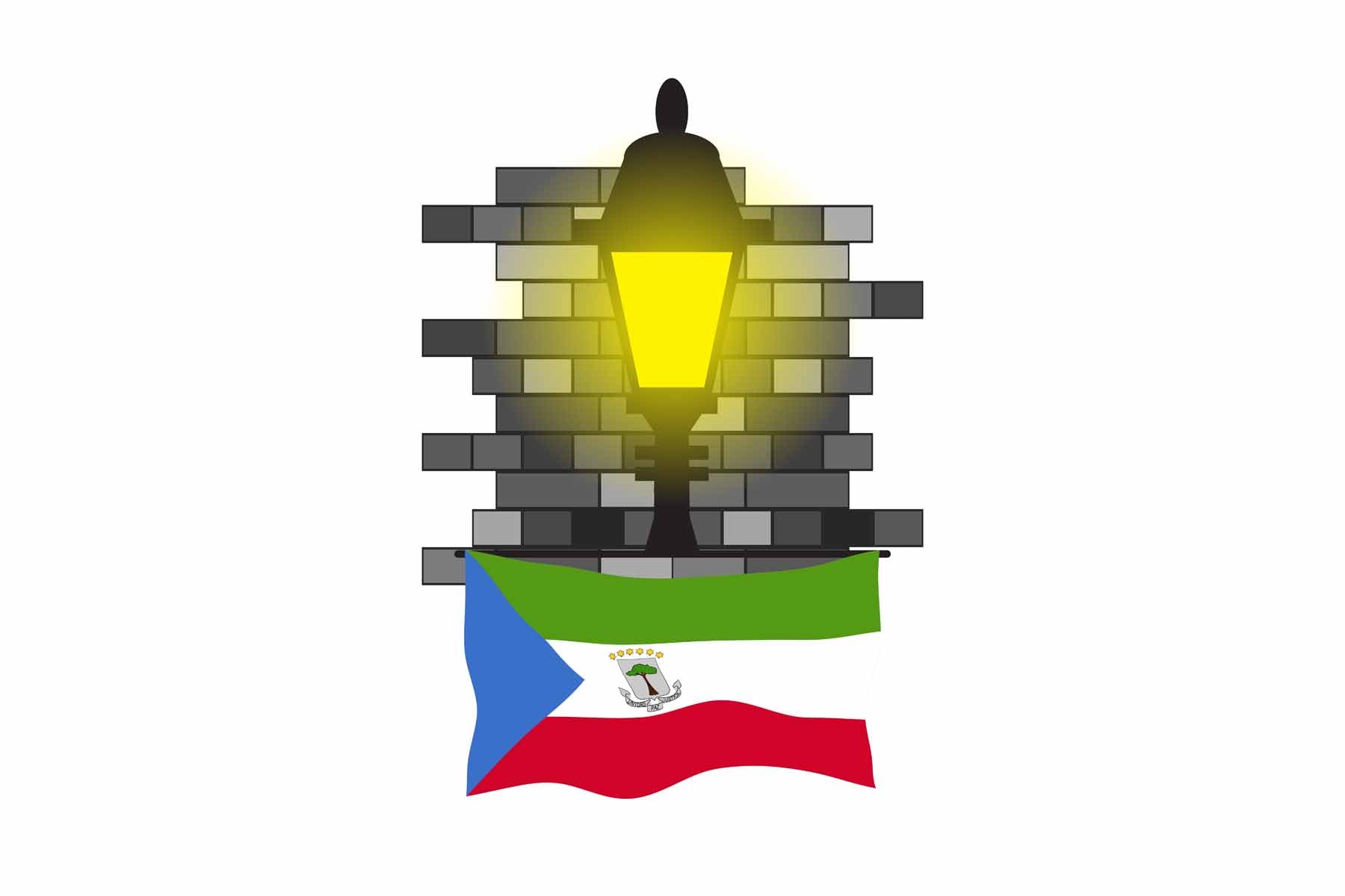Equatorial Guinea Street Lamp Bricks Sticker