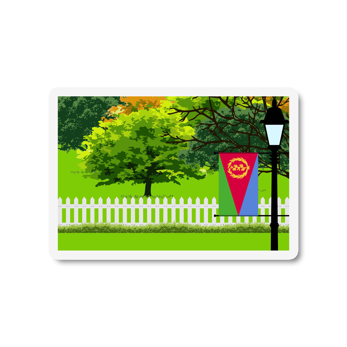 Eritrea Trees Street Lamp Fridge Magnet