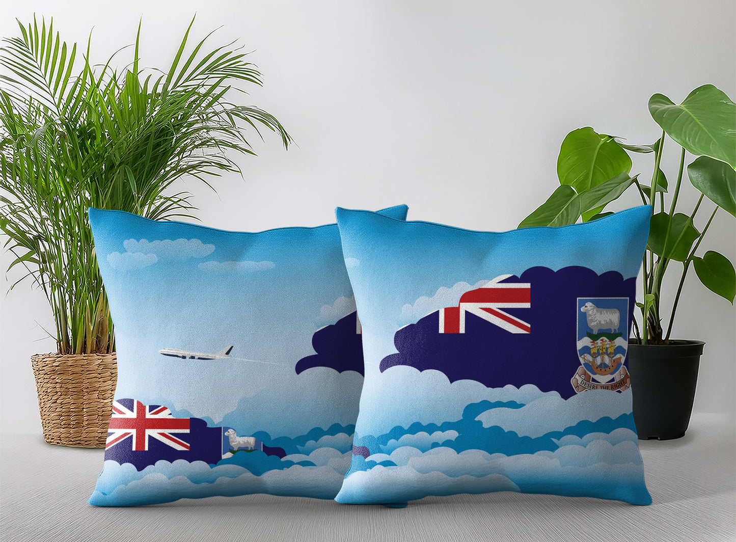 Falkland Islands Day Clouds Pillow Case and Pillow Throw