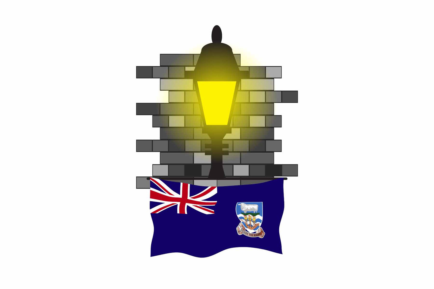Falkland Islands Street Lamp Bricks Fridge Magnet