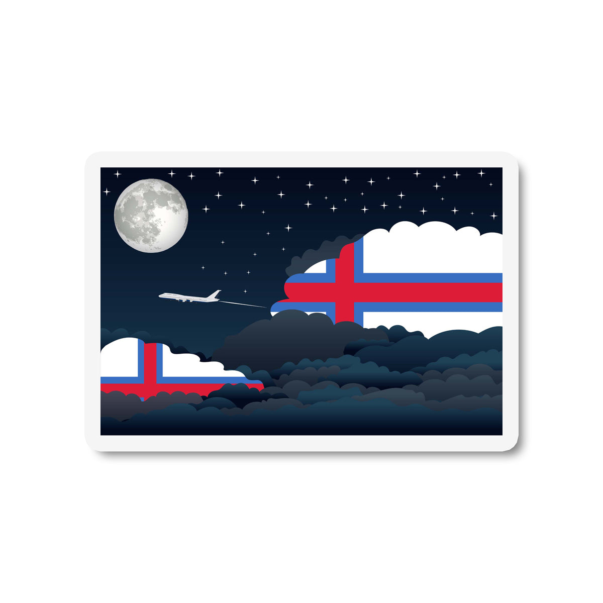 Faroe Islands Night Clouds Fridge Magnet