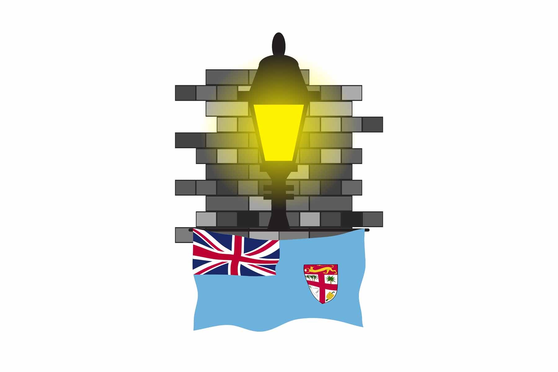 Fiji Street Lamp Bricks Fridge Magnet