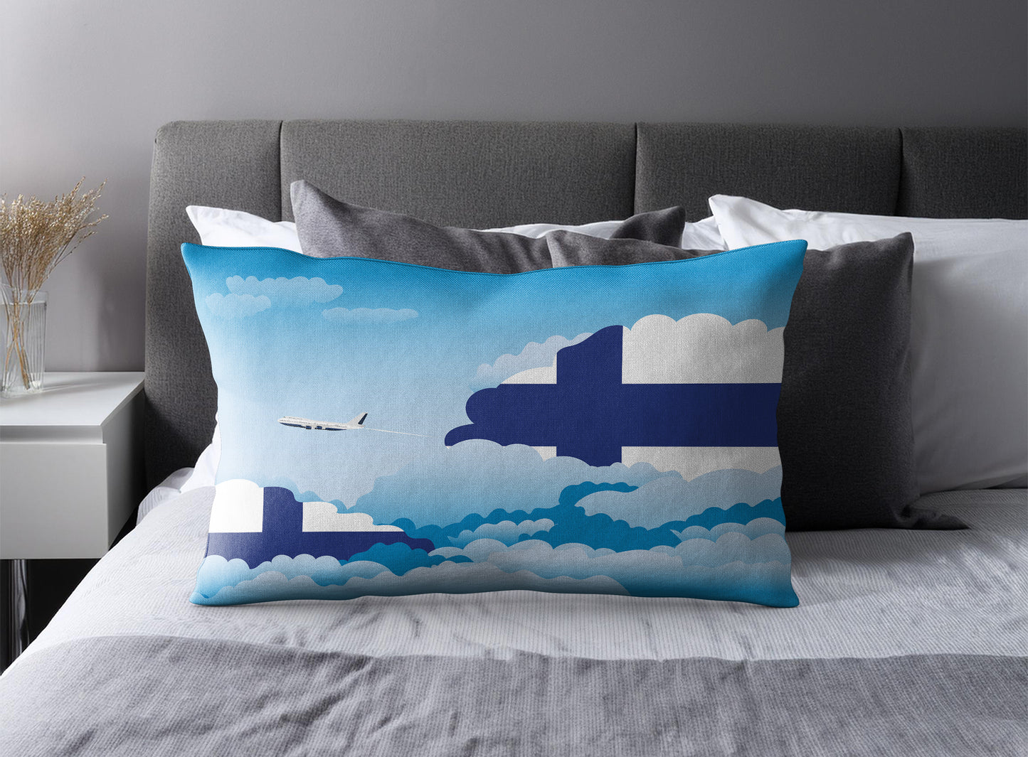 Finland Day Clouds Pillow Case and Pillow Throw
