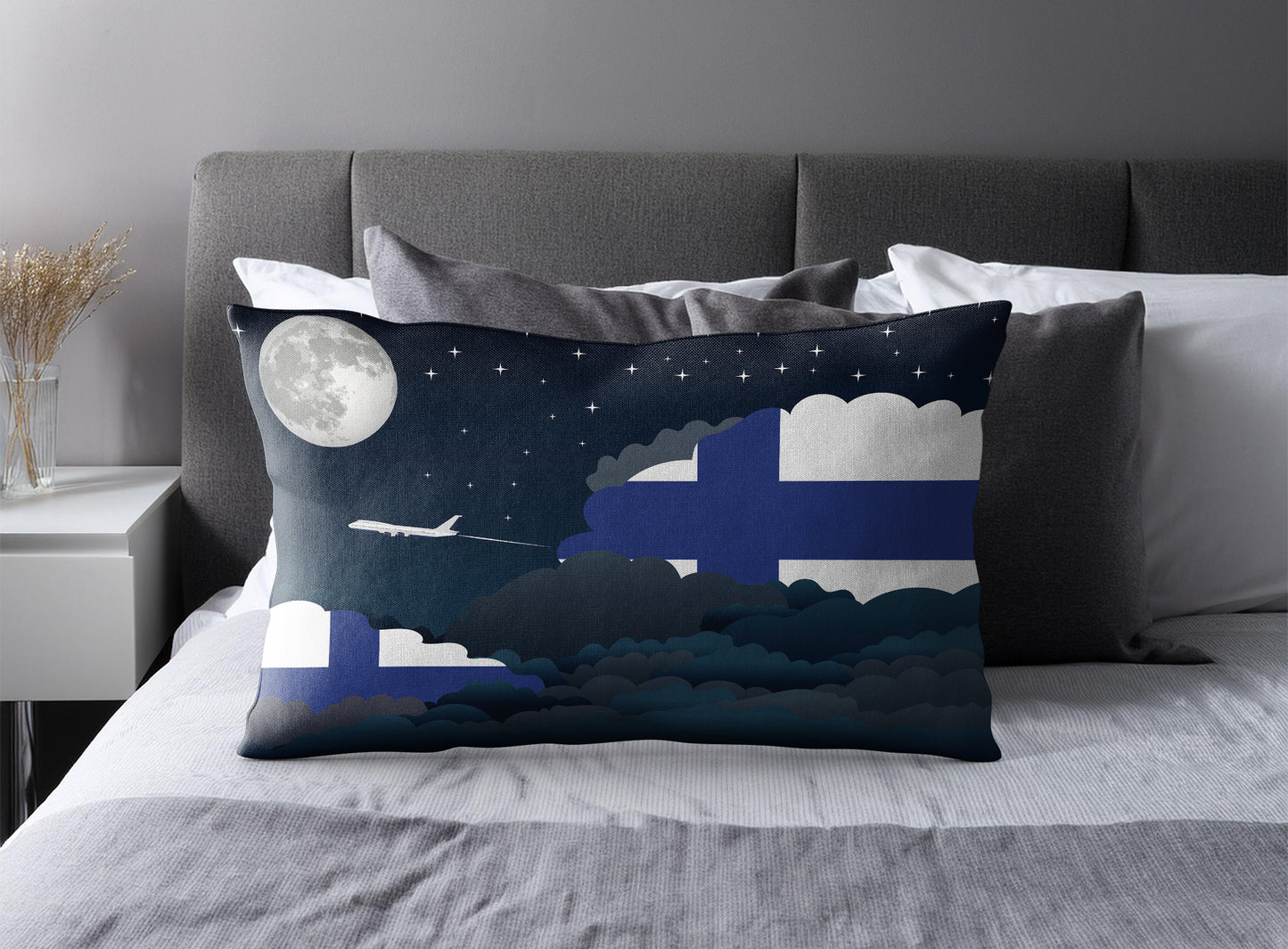 Finland Night Clouds Pillow Case and Pillow Throw