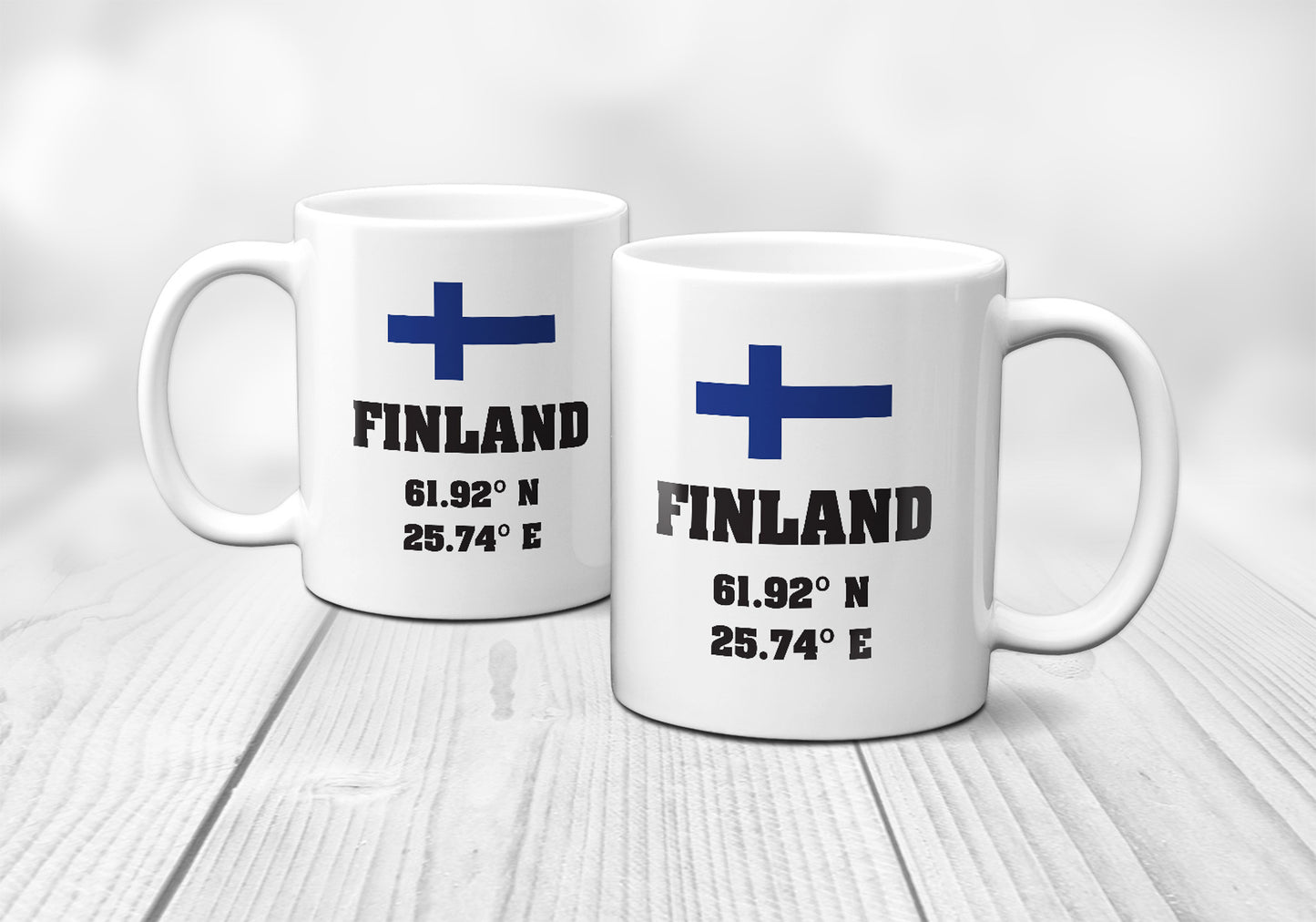 Finland Laitutude Longitude Mug