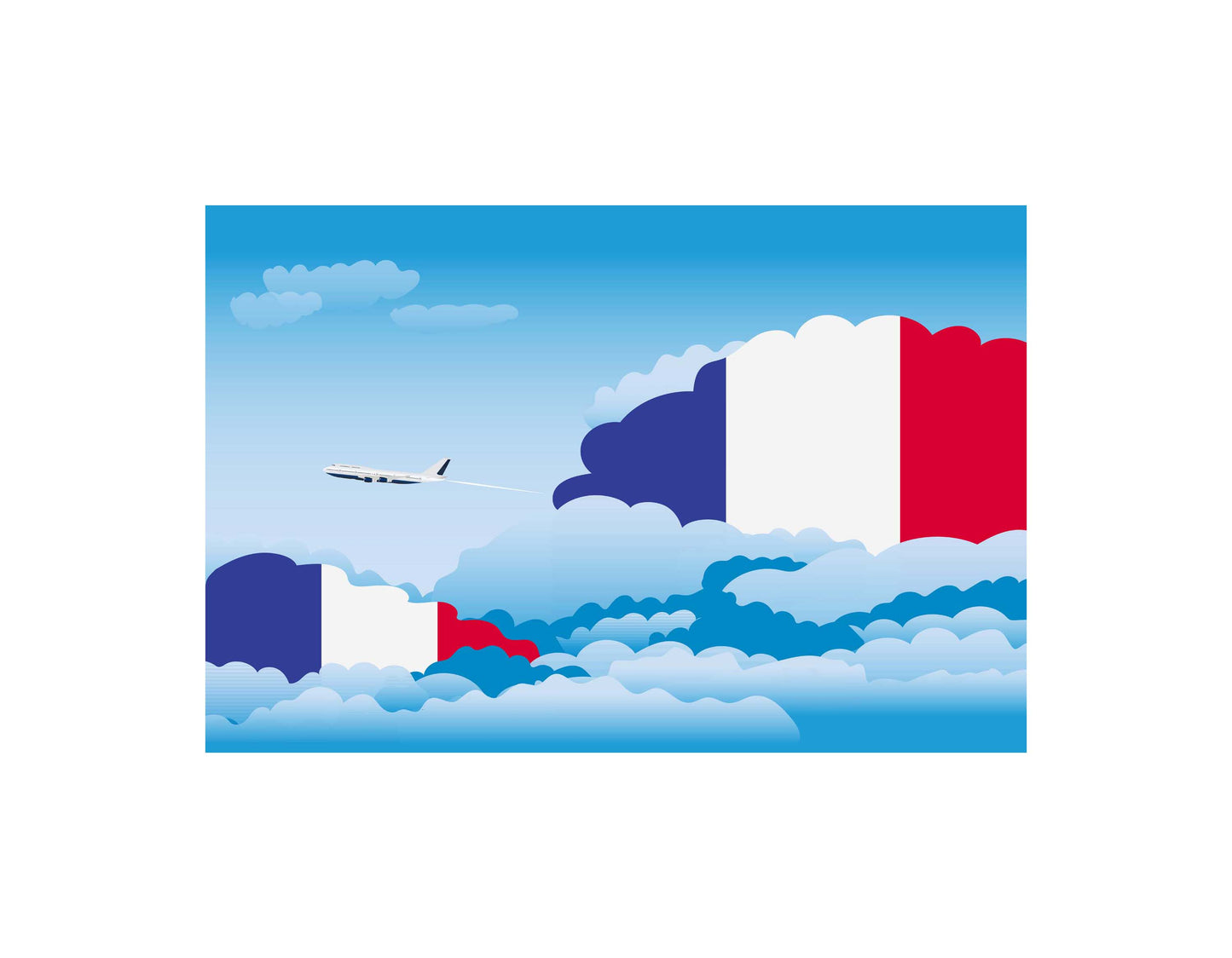 France Day Clouds Blanket Throw