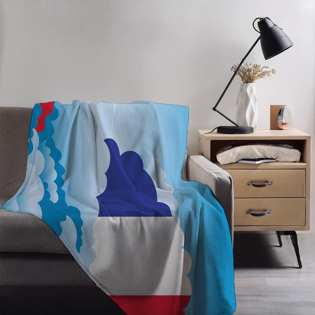 France Day Clouds Blanket Throw