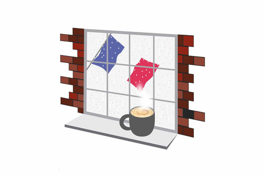 France Coffee Rain Window Sticker