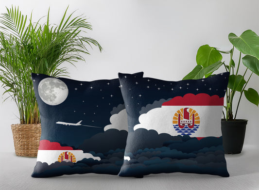 French Polynesia Night Clouds Pillow Case and Pillow Throw