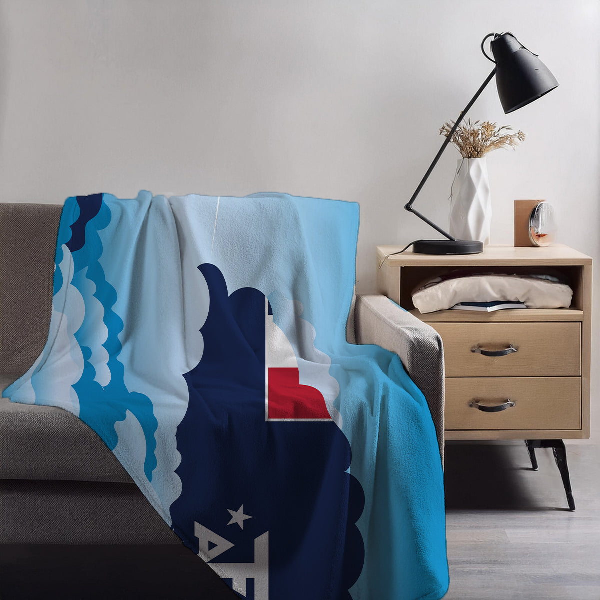 French Southern Case and Antarctic Lands Day Clouds Blanket Throw