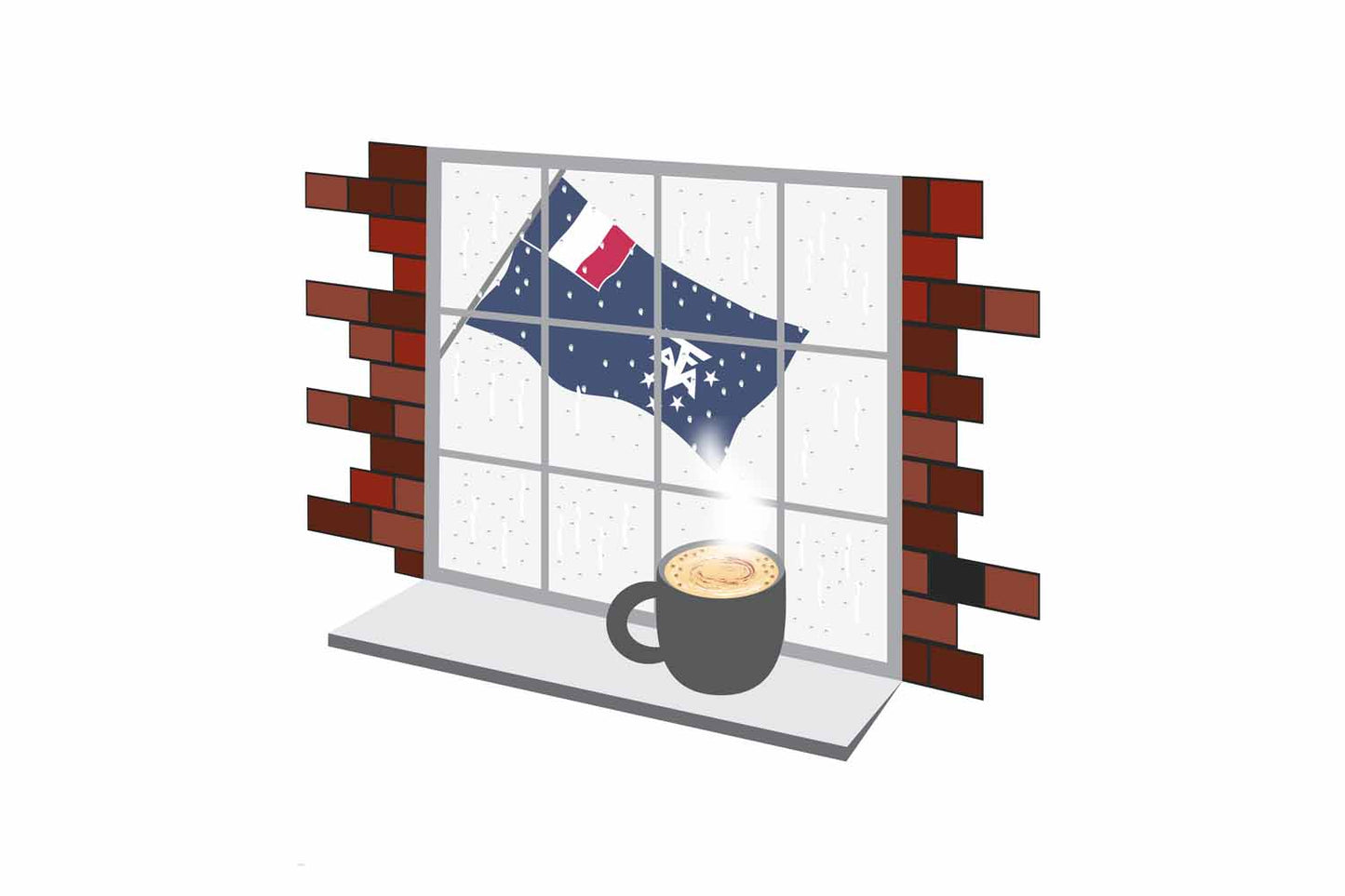 French Southern and Antarctic Lands Coffee Rain Window Fridge Magnet