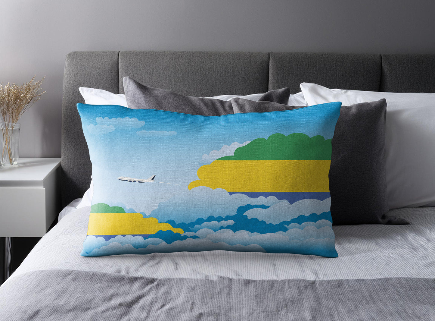 Gabon Day Clouds Pillow Case and Pillow Throw