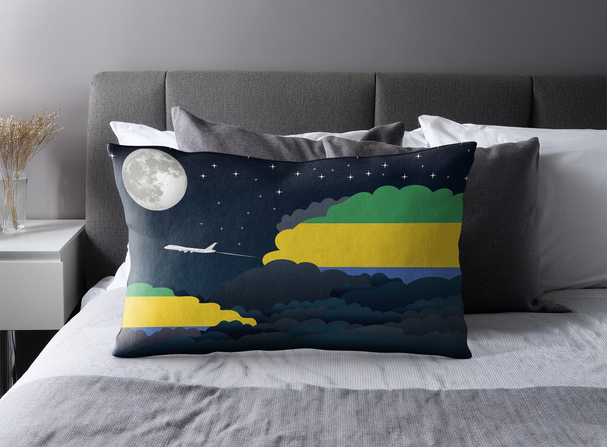 Gabon Night Clouds Pillow Case and Pillow Throw