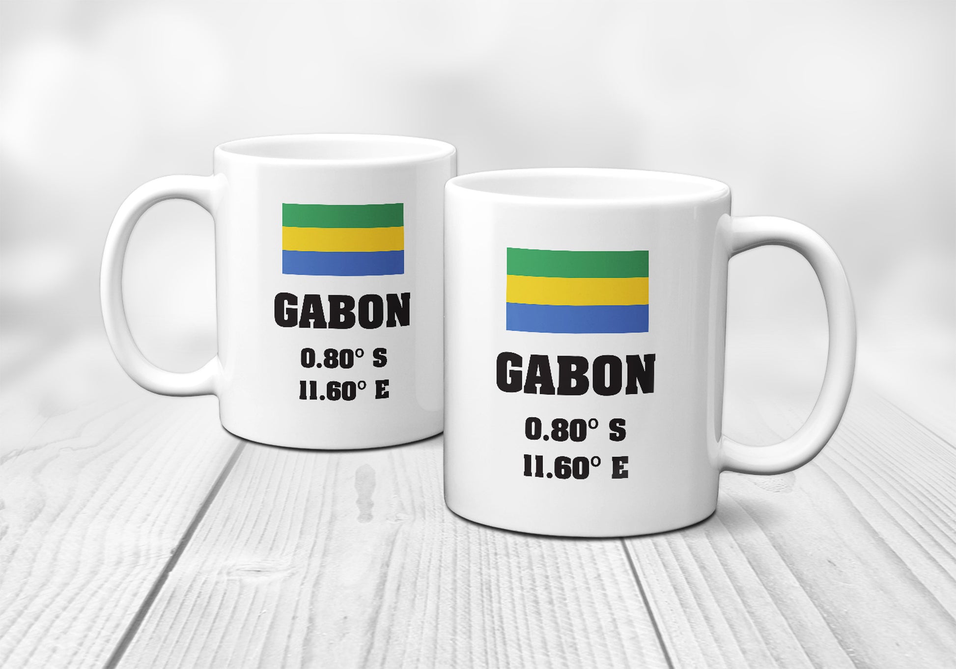 Gabon Laitutude Longitude Mug