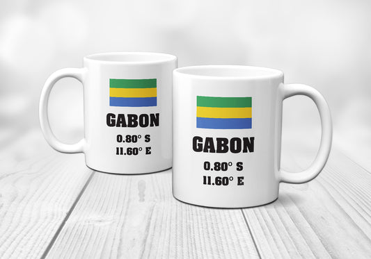 Gabon Laitutude Longitude Mug