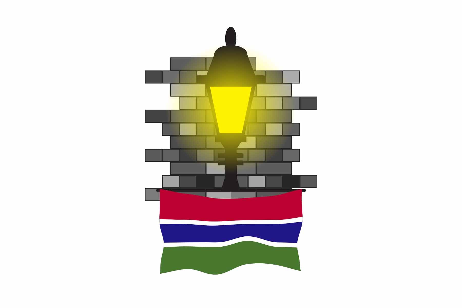Gambia Street Lamp Bricks Fridge Magnet