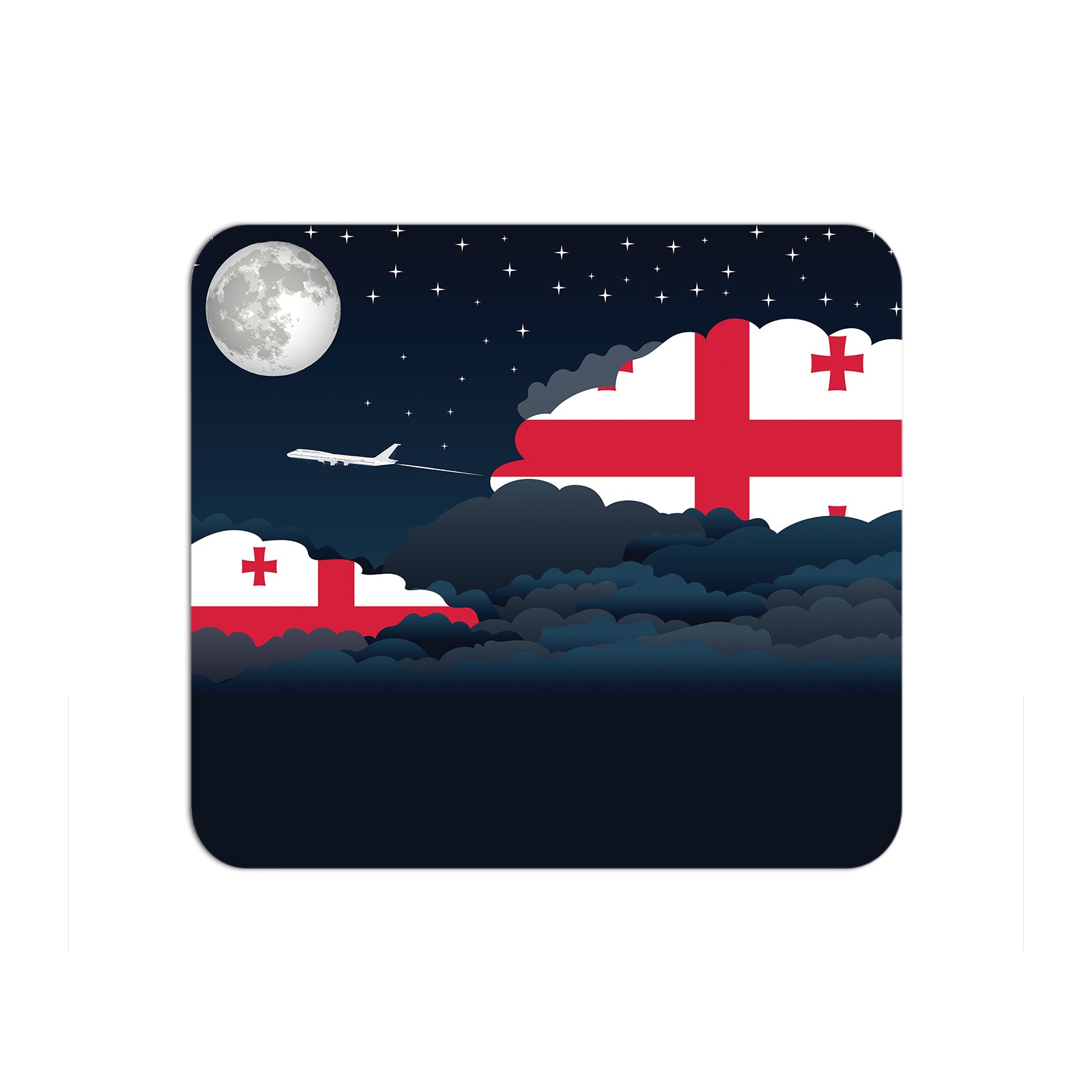 Georgia Airplane Airport Flight Night Clouds Mousepad 