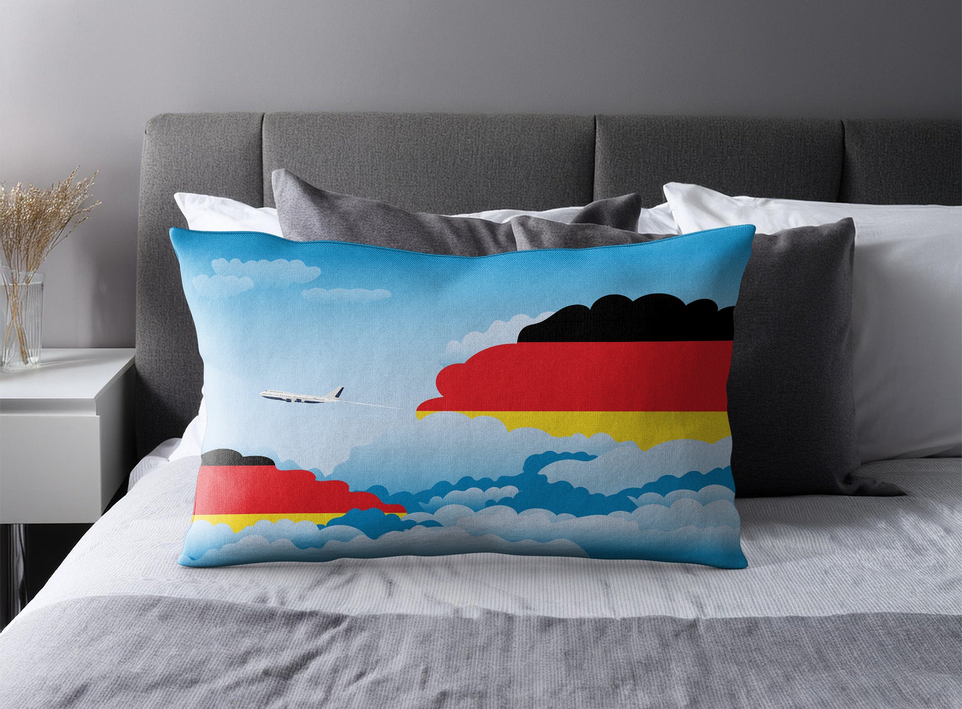 Germany Day Clouds Pillow Case and Pillow Throw