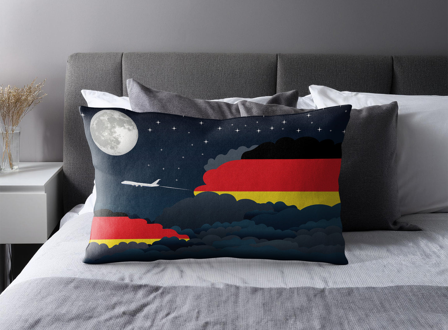 Germany Night Clouds Pillow Case and Pillow Throw