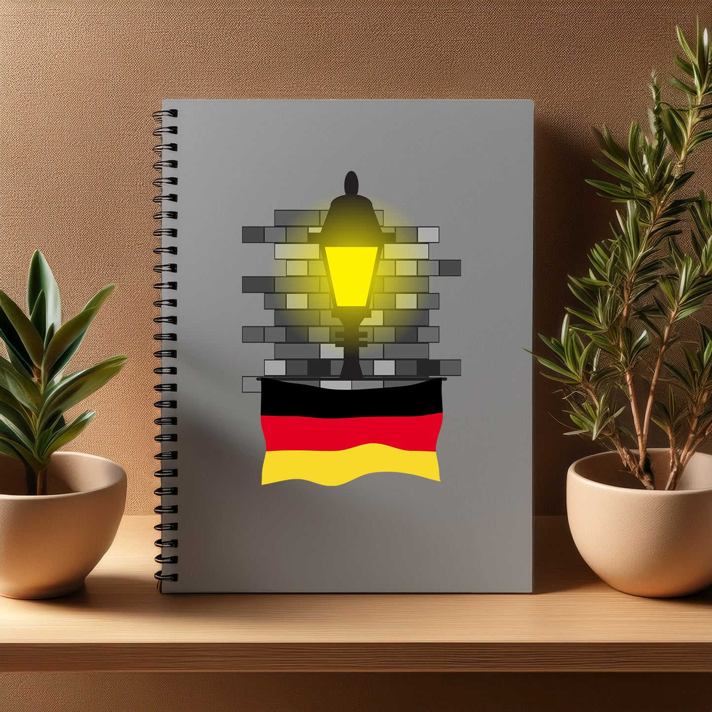 Germany  Street Lamp Bricks Notebook