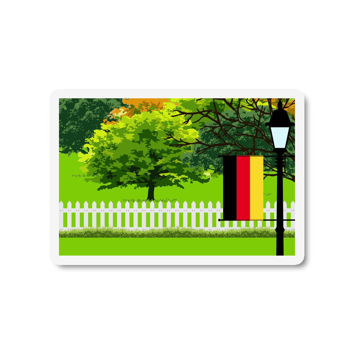 Germany Trees and Street Lamp Sticker