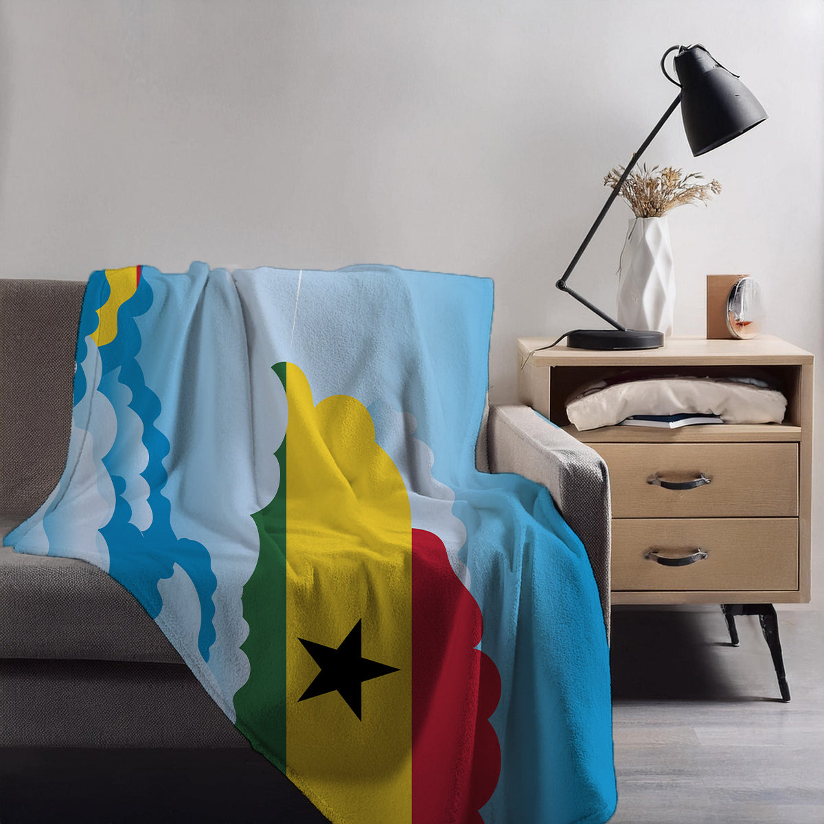 Ghana Day Clouds Blanket Throw