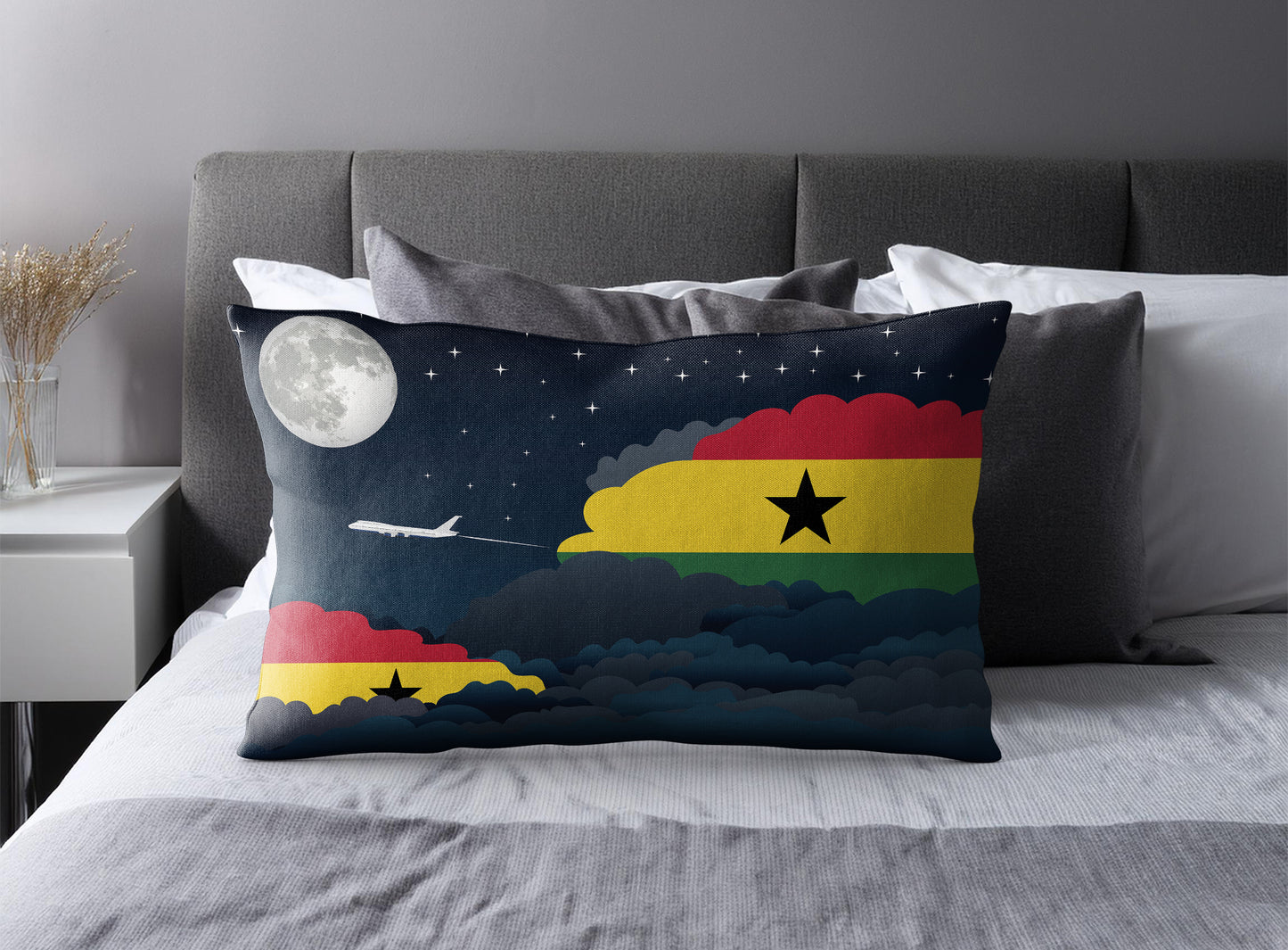 Ghana Night Clouds Pillow Case and Pillow Throw