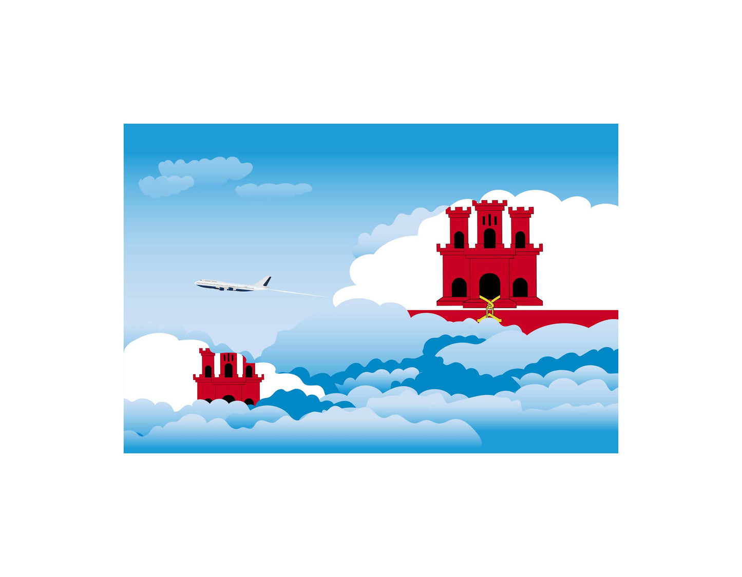 Gibraltar Day Clouds Blanket Throw