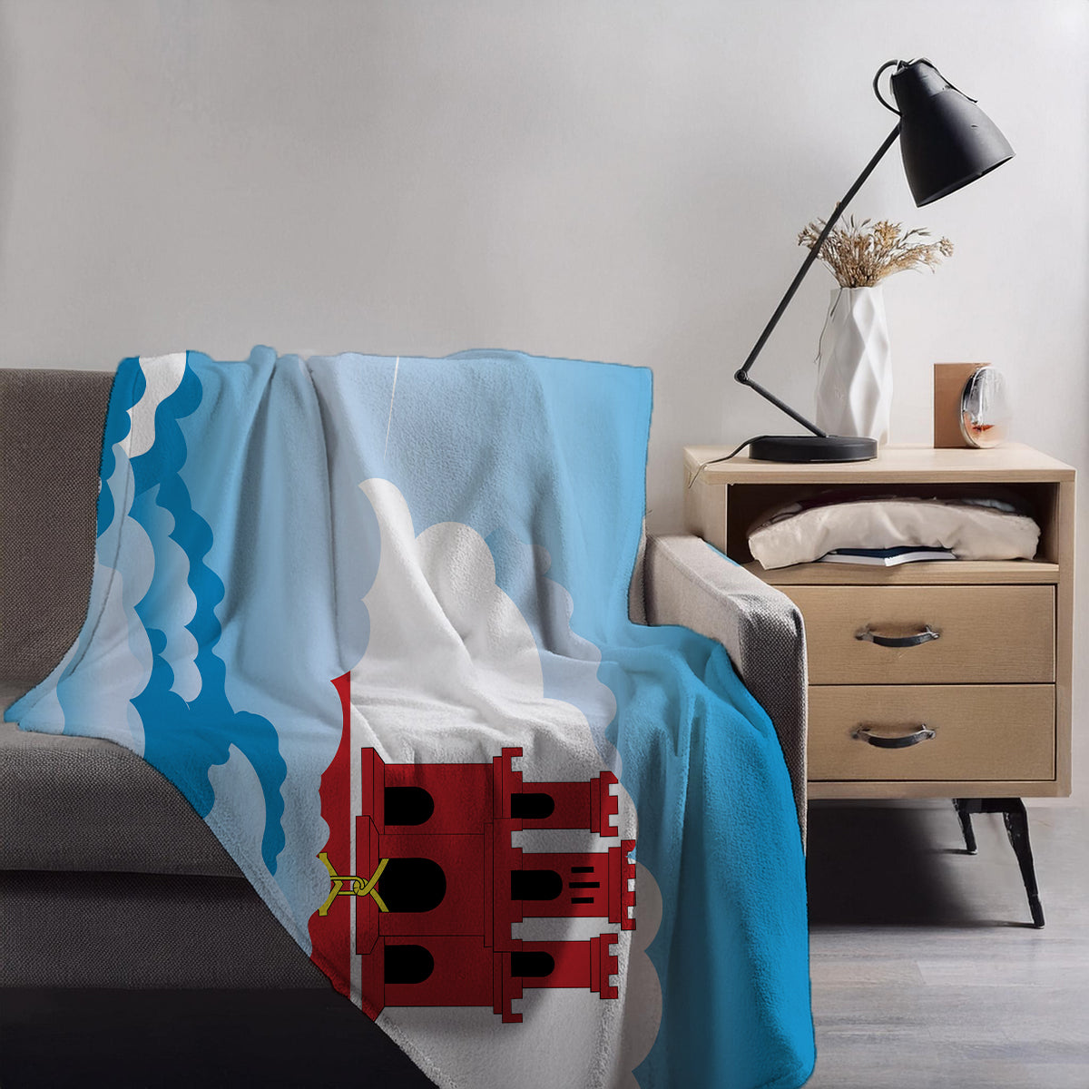 Gibraltar Day Clouds Blanket Throw