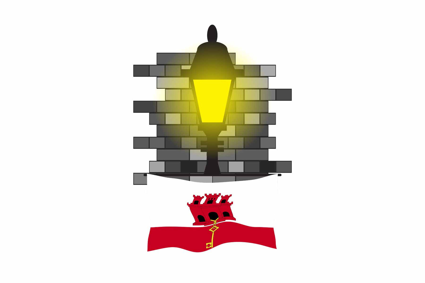 Gibraltar Street Lamp Bricks Fridge Magnet
