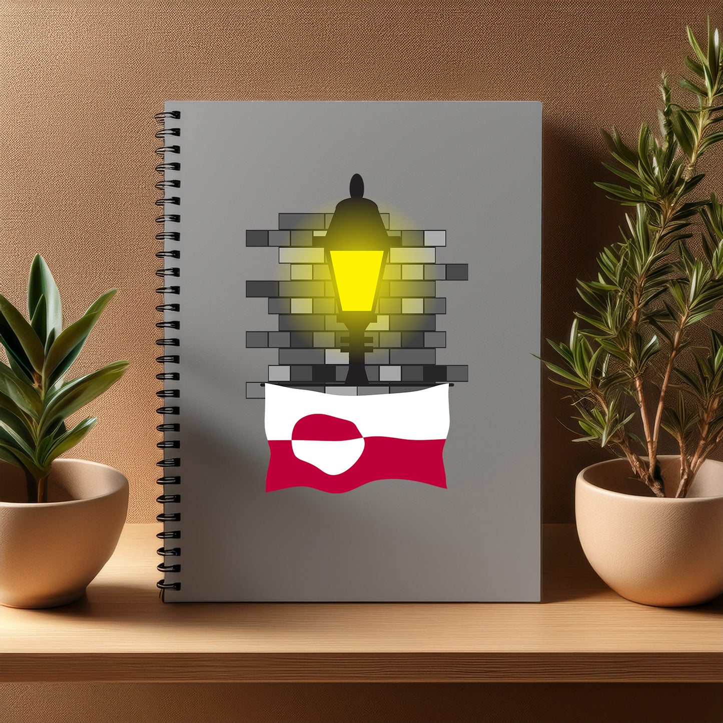 Greenland  Street Lamp Bricks Notebook