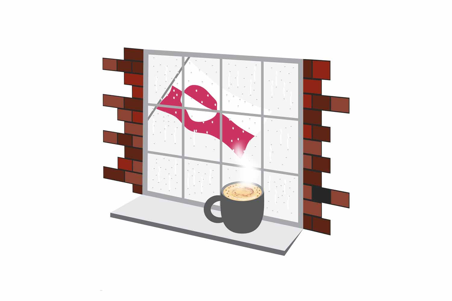 Greenland Coffee Rain Window Fridge Magnet